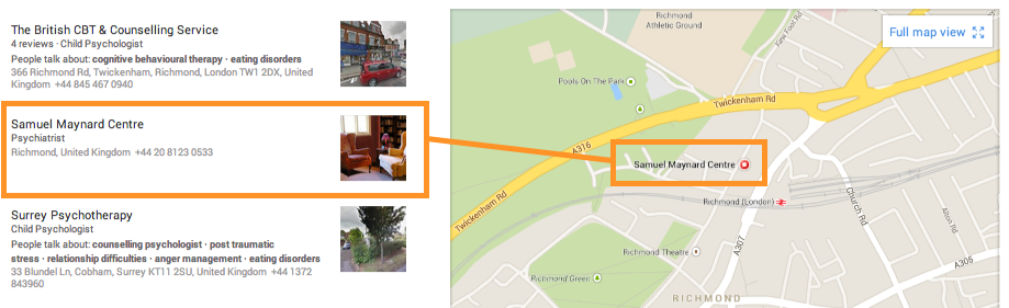 Hide address Google maps results