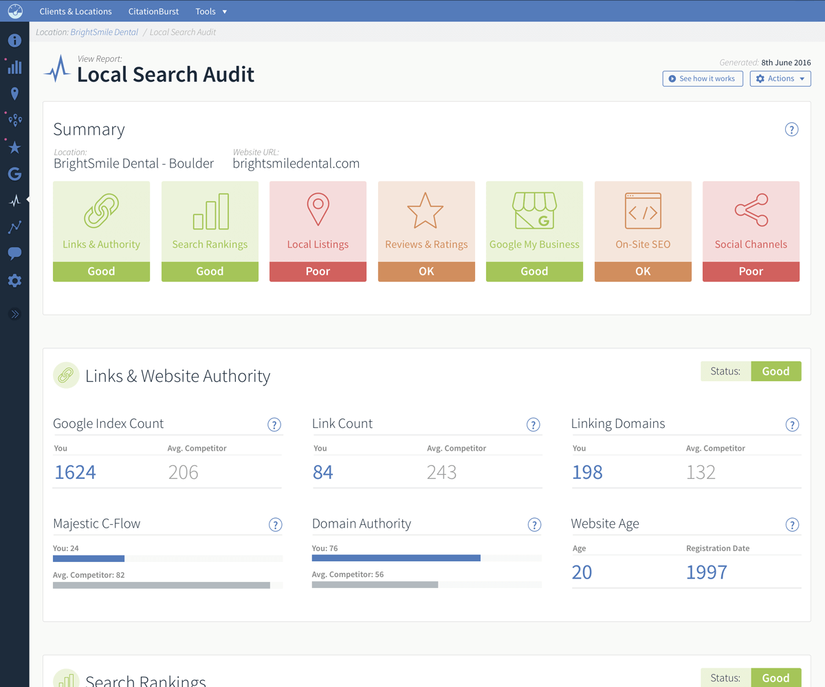 BrightLocal Local Search Audit